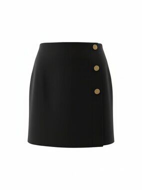 Contemporaire classic A-line skirt with silver buttons (from Simons)